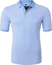 MARVELIS modern fit poloshirt - lichtblauw melange -  Maat: S