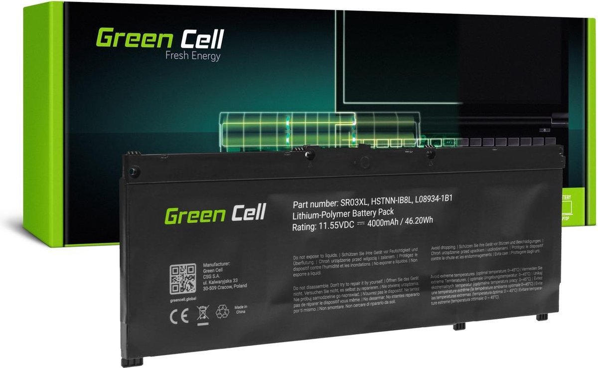 Batterij SR03XL geschikt voor HP Omen 15 15-DC 17 17-CB 17-CB0006NW 17-CB0014NW Pavilion Gaming 17 17-CD 17-CD0014NW.