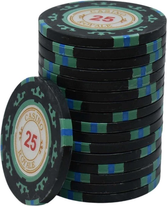 Afbeelding van het spel Casino Royale clay chips 25 groen (25 stuks)