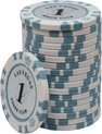 Afbeelding van het spelletje Las Vegas poker club clay chips 1 lichtgrijs (25 stuks)