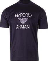 Emporio Armani Heren T-shirt Blauw met Logo maat L