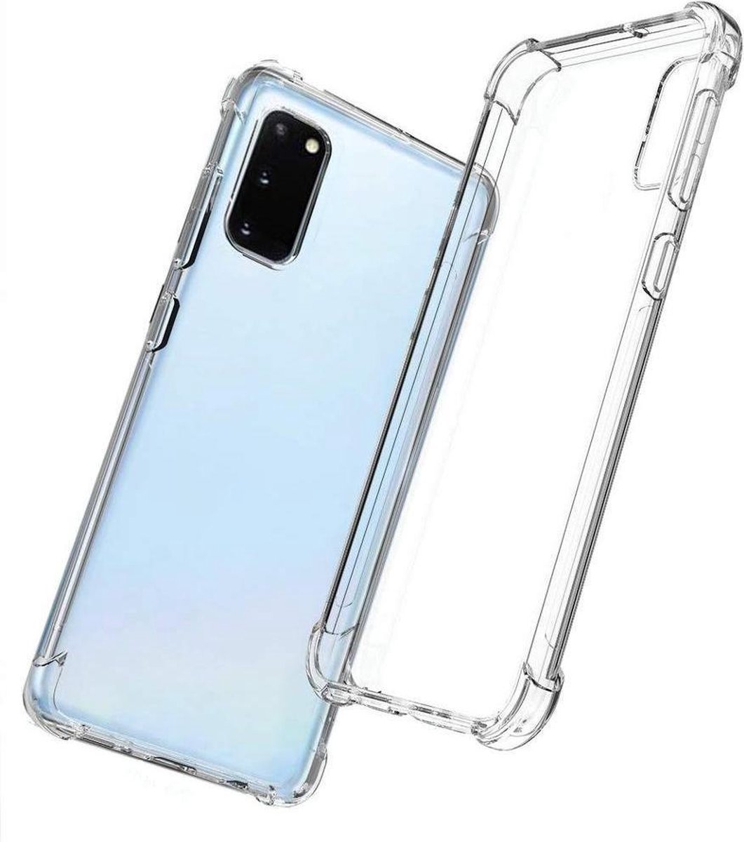 Ceezs siliconen telefoonhoesje voor geschikt voor Samsung Galaxy S20 Hoesje Anti Shock - Shockproof case geschikt voor Samsung Galaxy S20 transparant TPU + glazen Screenprotector