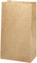 Papieren zakken, afm 15x9x27 cm,  50 gr, bruin, 100stuks