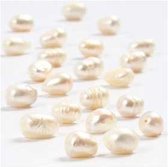 Zoetwater parels, parelmoer, 4 mm, 1 mm, 40 cm, 1 streng