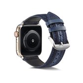 Voor Apple Watch Series 5 en 4 44 mm / 3 en 2 en 1 42 mm denim horlogeband (donkerblauw)