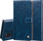 Voor Huawei P Smart 2020 zakelijke stijl olie wax textuur horizontale flip lederen tas met houder & kaartsleuven & portemonnee (blauw)