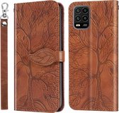 Voor Geschikt voor Xiaomi Mi 10 Lite 5G Life of Tree Embossing Pattern Horizontale flip lederen tas met houder & kaartsleuf & portemonnee & fotolijst & lanyard (bruin)