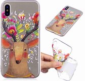 Painted TPU beschermhoes voor Galaxy S10 Plus (Flower Deer)