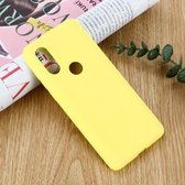 Effen kleur vloeibare siliconen schokbestendige volledige dekking hoes voor Motorola One Vision & P40 (geel)