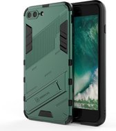 Punk Armor 2 in 1 PC + TPU schokbestendig hoesje met onzichtbare houder voor iPhone 7 Plus & 8 Plus (groen)