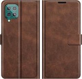Voor Samsung Galaxy F62 / M62 Retro Kalfspatroon Gesp Horizontale Flip Leren Case met Houder & Kaartsleuven & Portemonnee (Donkerbruin)