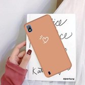 Voor Galaxy A10 Love Heart Pattern Frosted TPU beschermhoes (Coral Orange)