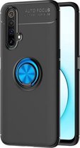 Voor OPPO Realme X50 metalen ringhouder 360 graden roterende TPU-hoes (zwart + blauw)