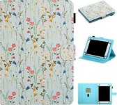 Voor 8 inch universele tablet-pc bloem patroon horizontale flip lederen tas met kaartsleuven & houder (kleine bloemen)
