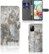 Flipcover Geschikt voor Samsung Galaxy A71 Telefoon Hoesje Beton