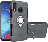 Voor Galaxy A20e 2 in 1 Cube PC + TPU beschermhoes met 360 graden draaien zilveren ringhouder (grijs)