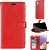 Voor Samsung Galaxy A32 5G Pure Color Horizontale Flip PU lederen tas met houder & kaartsleuven & portemonnee & fotolijst (rood)