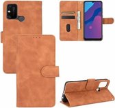 Voor Huawei Honor Play 9A / Honor 9A Effen Kleur Huidgevoel Magnetische Gesp Horizontale Flip Kalf Textuur PU Lederen Case met Houder & Kaartsleuven & Portemonnee (Bruin)