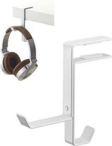 Hoofdtelefoonstandaard Desktop Headset Hook Metalen tashanger, Kleur: wit