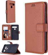 Voor LG G8ST Litchi Texture Horizontale Flip Leren Case met Houder & Kaartsleuven & Portemonnee & Fotolijst (Bruin)