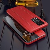 Voor Huawei P40 Pro Plus echt leer Smart Shckproof horizontaal flip-hoesje (rood)