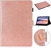 Voor Huawei MediaPad T5 10 inch Glitter Poeder Liefde Gesp Horizontale Flip Leren Case met Houder & Kaartsleuven (Rose Goud)