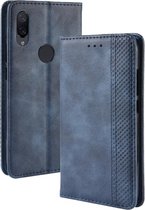 Magnetische gesp Retro Crazy Horse Texture Horizontale Flip Leather Case voor Xiaomi Redmi Note 7S, met houder & kaartsleuven & fotolijst (blauw)