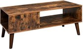 Trend24 Salontafel - Salontafel industrieel - Tv meubel industrieel - Salontafel hout - 100 x 50 x 45 cm - Rustiek bruin