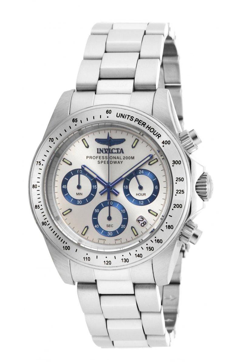 Invicta Speedway 17311 Heren Horloge - Waterdicht - Analoog - Quartz Uurwerk - Roestvrij Staal met zilveren Wijzerplaat - 39mm