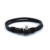 Billy dubbele bruin-zwarte leren armband