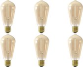 CALEX - LED Lamp 6 Pack - Smart LED ST64 - E27 Fitting - Dimbaar - 7W - Aanpasbare Kleur CCT - Goud
