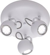LED Plafondspot - Trinon Bosty - GU10 Fitting - 3-lichts - Rond - Mat Wit - Aluminium