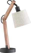 LED Tafellamp - Tafelverlichting - Trinon Kojan - E14 Fitting - Rond - Mat Bruin - Hout