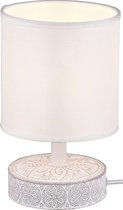 LED Tafellamp - Trinon Maria - E14 Fitting - Rond - Mat Wit - Keramiek