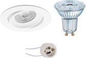 OSRAM - LED Spot Set - Parathom PAR16 940 36D - Primux Delton Pro - GU10 Fitting - Dimbaar - Inbouw Rond - Mat Wit - 5.5W - Natuurlijk Wit 4000K - Kantelbaar - Ø82mm