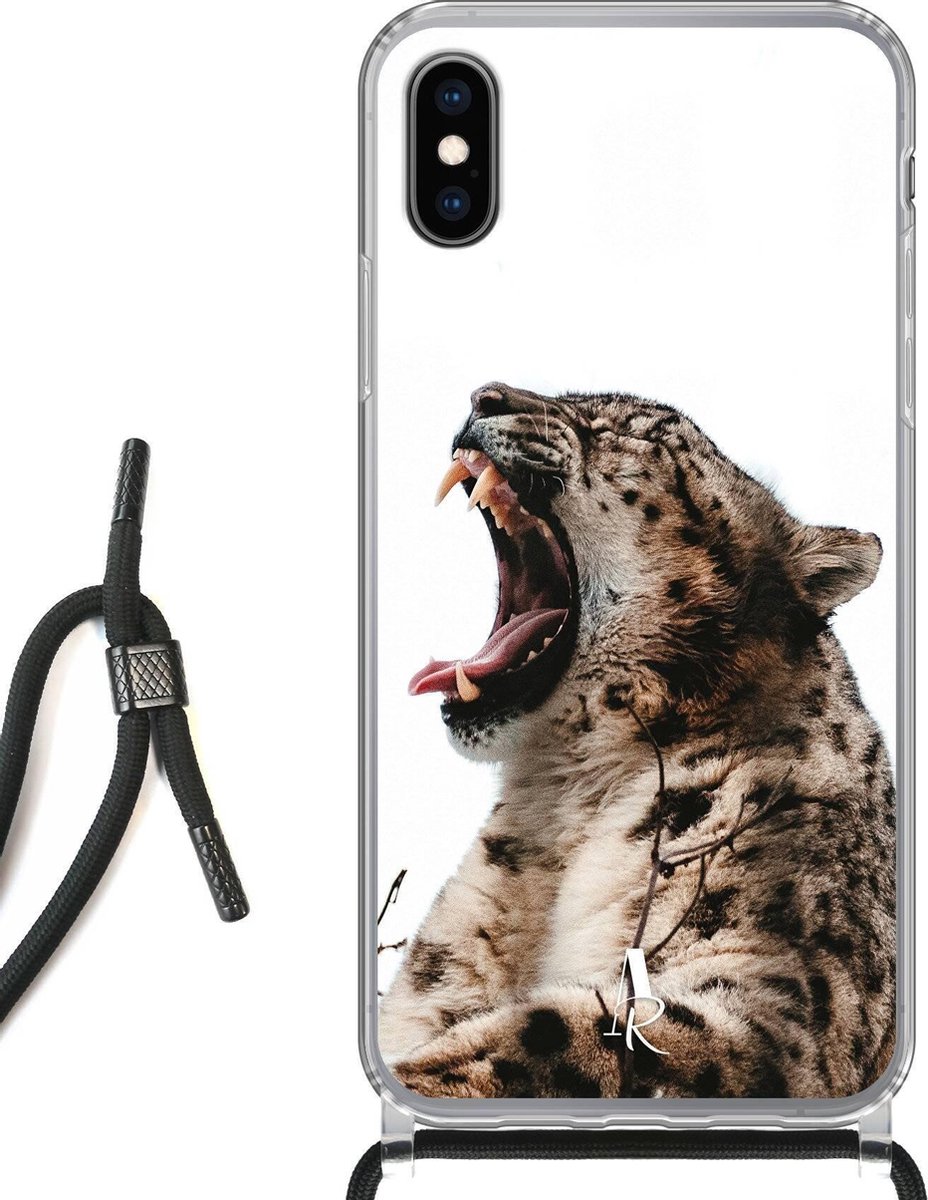 iPhone X hoesje met koord - Big Cat