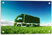 Tuinposter – Struik in de vorm van Vrachtwagen - 60x40cm Foto op Tuinposter  (wanddecoratie voor buiten en binnen)