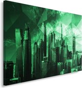 Schilderij Geometrische groene stad, NYC, 2 maten, Premium print
