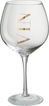 J-line Wijnglas Wit Glas Transparant Goud