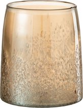 J-Line Windlicht Amber Glas Goud Large