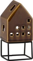 J-Line Huis Modern Porselein Bruin Small