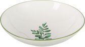 J-Line Bord Diep Eucalyptus Porselein Wit/Groen Small