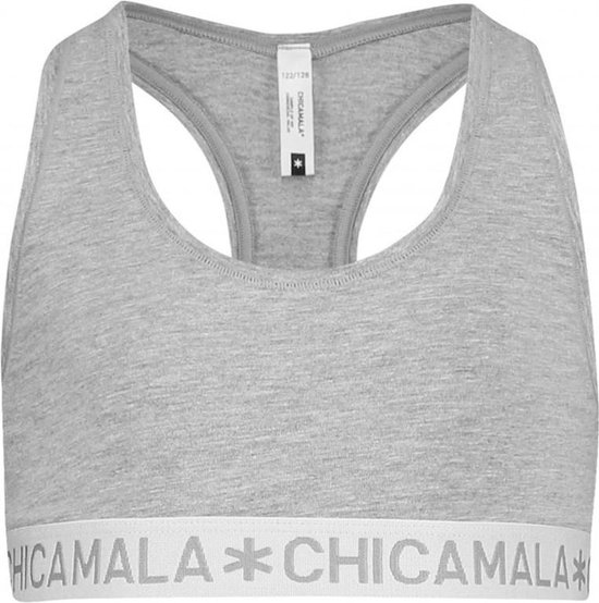 Chicamala meisjes racer back bralette basic grijs - 158/164