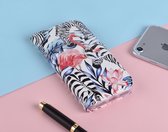 P.C.K. Hoesje/Boekhoesje/Bookcase flamingo print geschikt voor Apple iPhone 6/7/8/SE 2020 MET GLASFOLIE