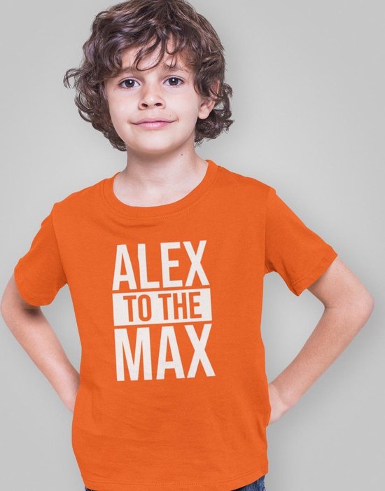 Oranje Koningsdag T-Shirt Kind Alex to the Max (1-2 jaar - MAAT 86/92)  | Oranje kleding & shirts | Feestkleding