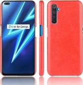 Voor Oppo Realme 6 Pro Shockproof Litchi Texture PC + PU Case (rood)