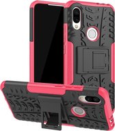 Tire Texture TPU + PC schokbestendige beschermhoes voor Xiaomi Redmi 7, met houder (roze)