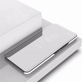 Voor Huawei Enjoy 10 Plus Plating Mirror Links en rechts Flip Cover met beugelholster (zilver)