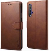 Voor Huawei Honor 20 GUSSIM zakelijke stijl horizontale flip lederen tas met houder & kaartsleuven & portemonnee (bruin)