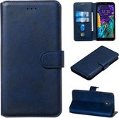 Voor LG K30 (2019) Klassieke kalfsleer Horizontale flip PU lederen tas, met houder & kaartsleuven & portemonnee (blauw)